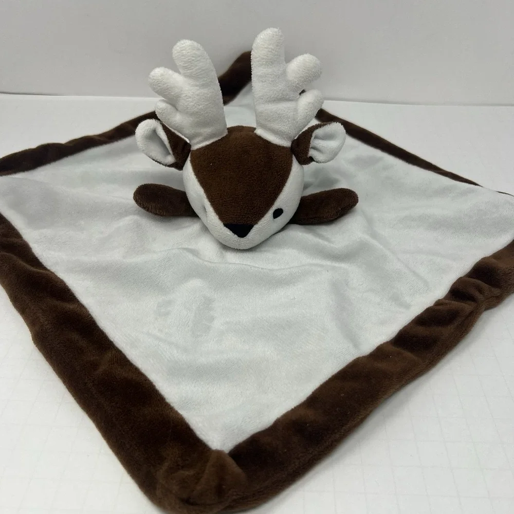 Reindeer Lovey Security lovies Brown White Plush Baby Comfort Toy 12x13